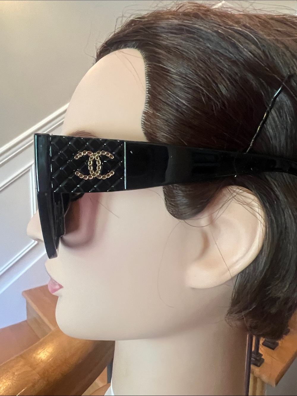 CHANEL Black Square Gradient Lens Sunglasses